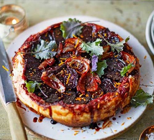 Beetroot & red onion tarte tatin