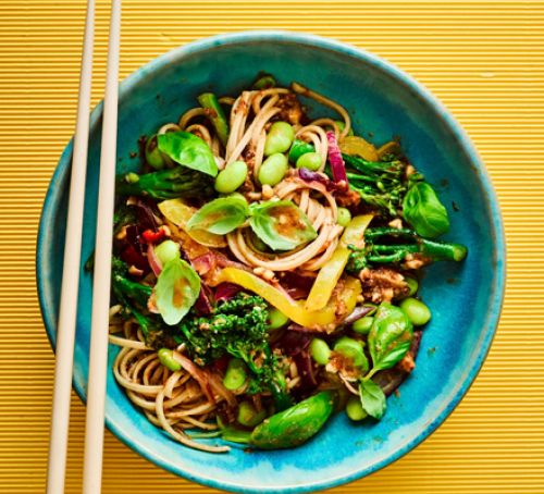 Sticky noodles with homemade hoisin